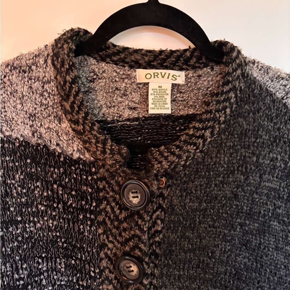 Orvis Patchwork Knit Button Cardigan Sweater | Si… - image 3